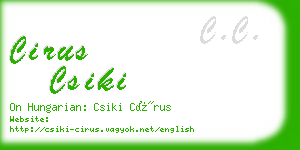 cirus csiki business card